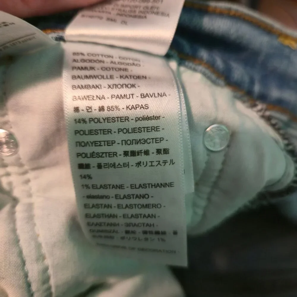 Levi's ribcage Straight jeans womens 29 light-wash blue raw-hem button-fly - Picture 11 of 12